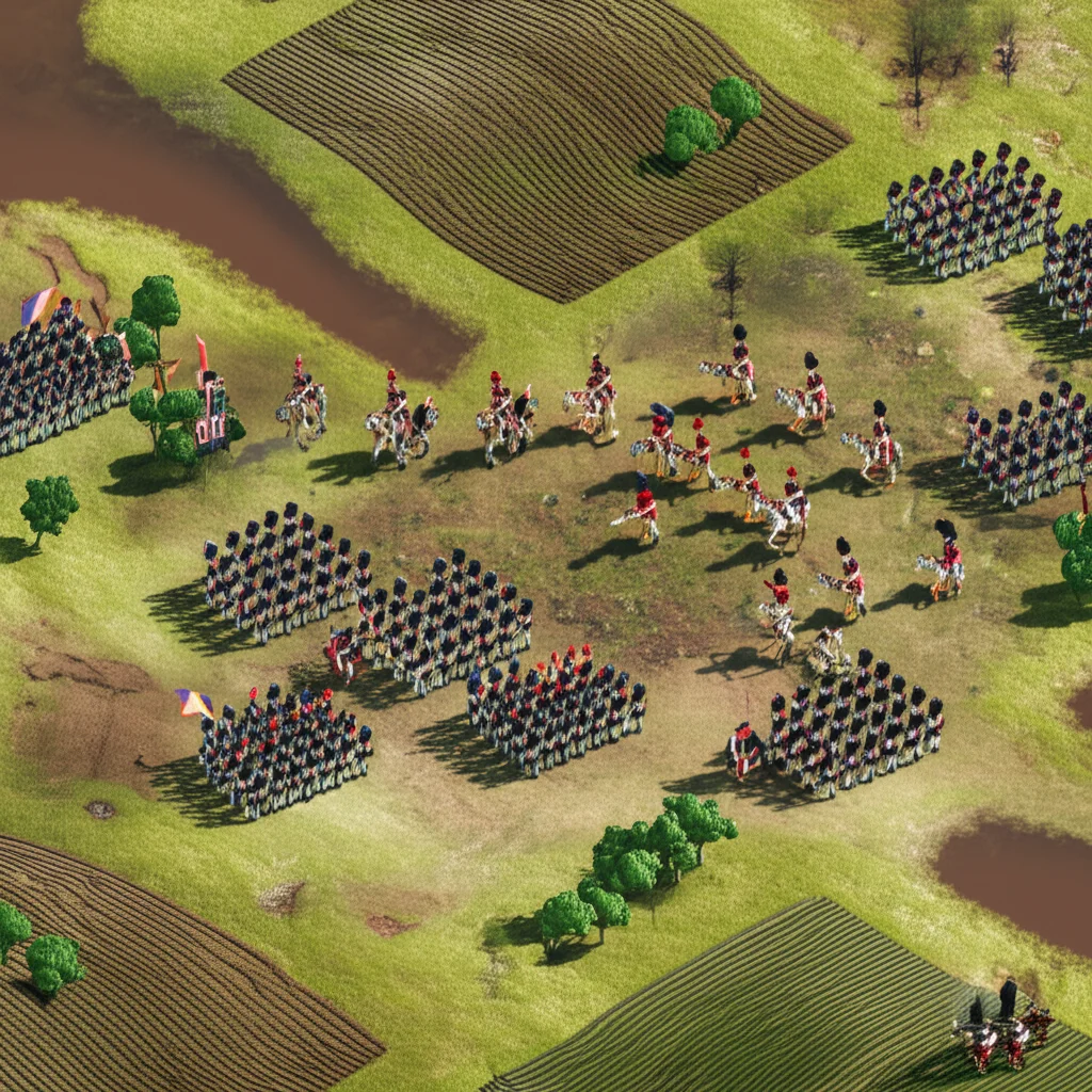 Historical artwork depicting the Battle of Battle of Waterloo