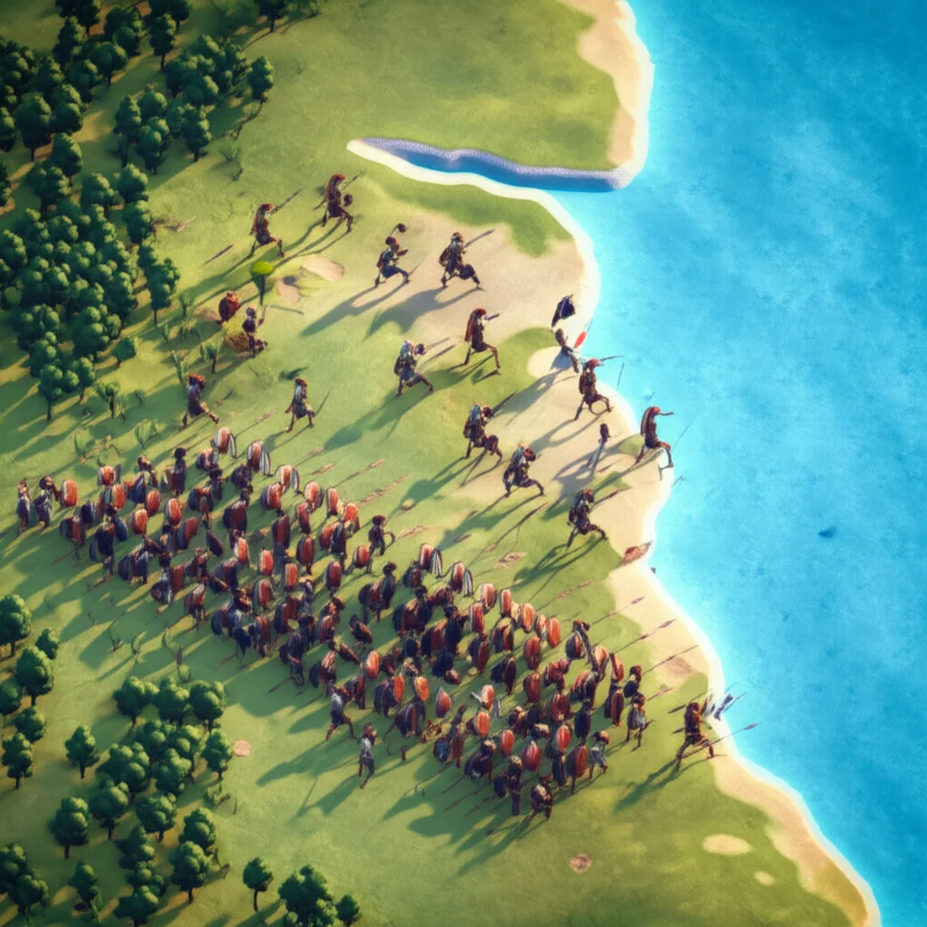 Historical artwork depicting the Battle of Battle of Marathon