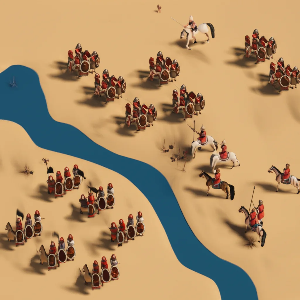 Historical artwork depicting the Battle of Battle of Karbala