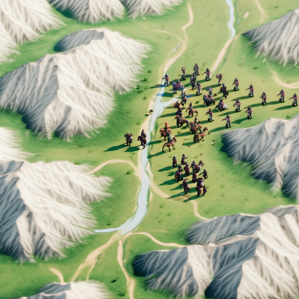 Historical artwork depicting the Battle of Battle of Talas