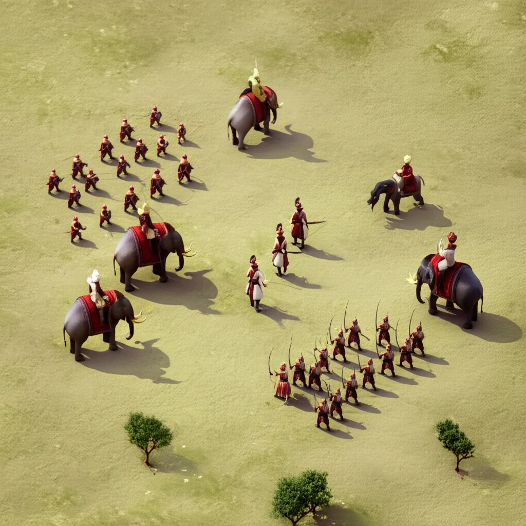 Historical artwork depicting the Battle of Battle of Panipat