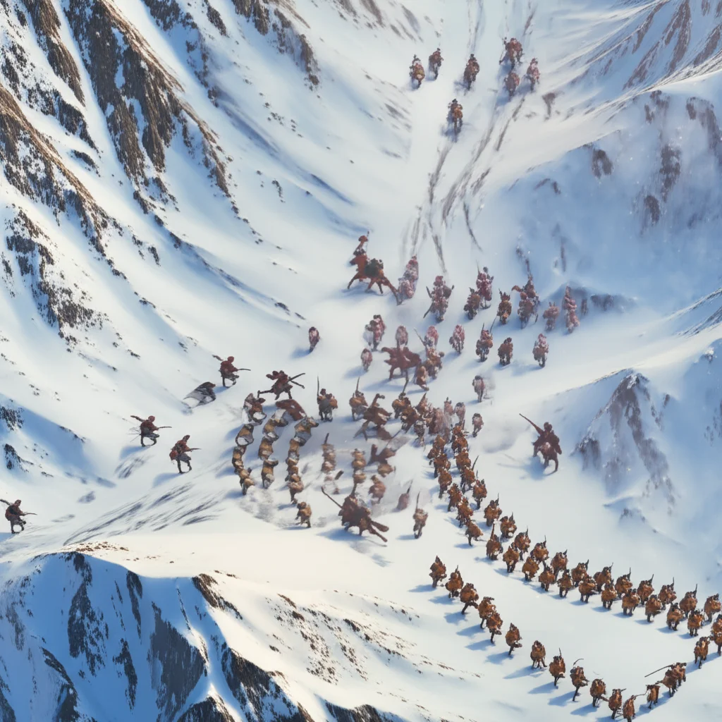 Historical artwork depicting the Battle of Battle of Sarikamish