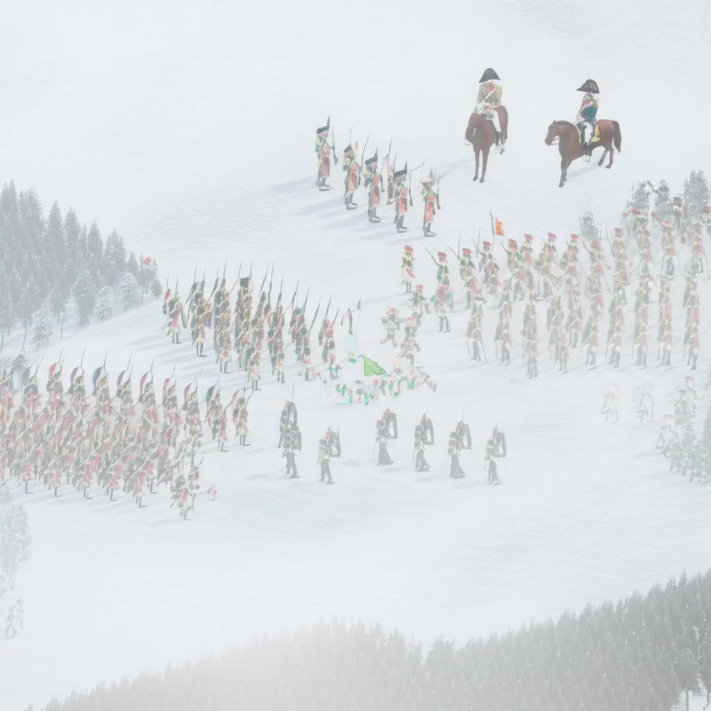 Historical artwork depicting the Battle of Battle of Austerlitz