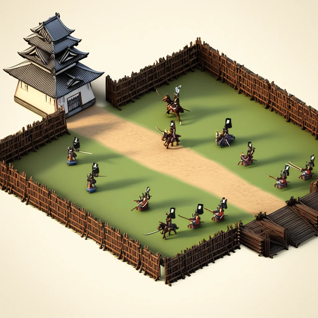 Historical artwork depicting the Battle of Battle of Nagashino