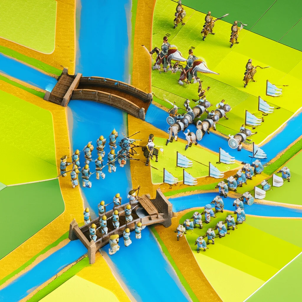 Historical artwork depicting the Battle of Battle of Fei River