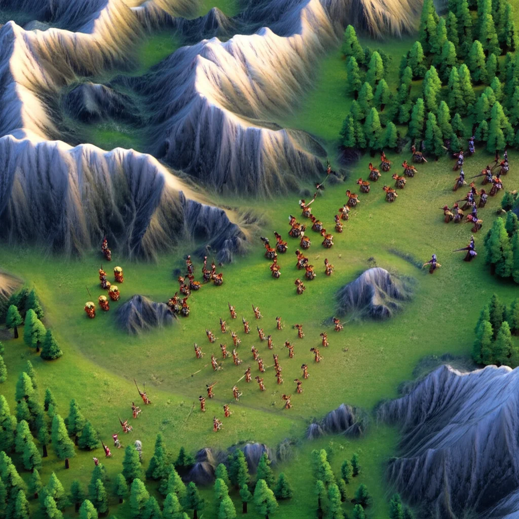 Historical artwork depicting the Battle of Battle of Sarhu