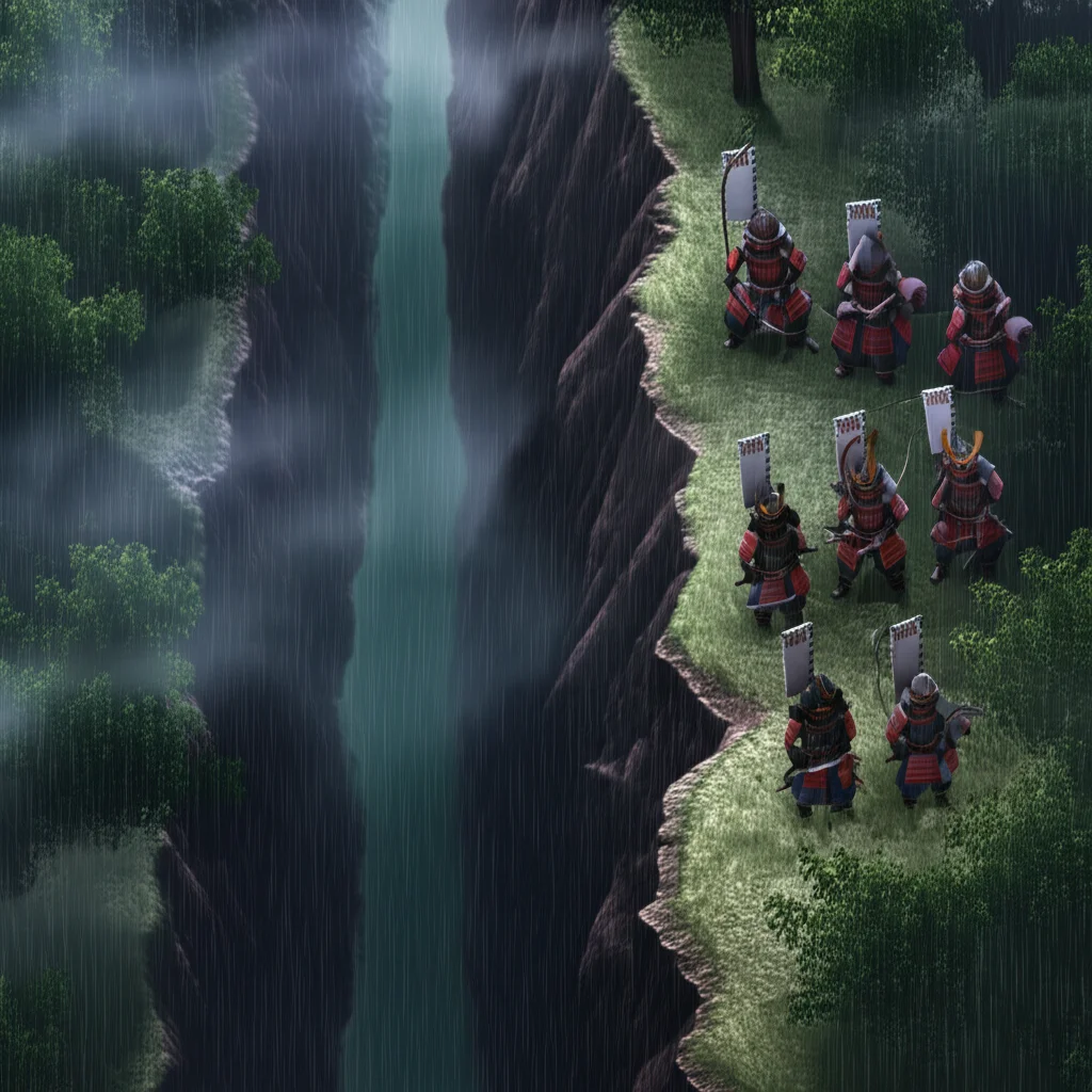 Historical artwork depicting the Battle of Battle of Okehazama