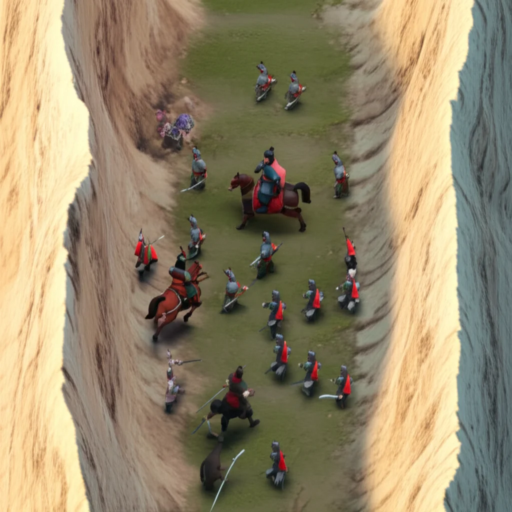 Historical artwork depicting the Battle of Battle of Hulao Pass