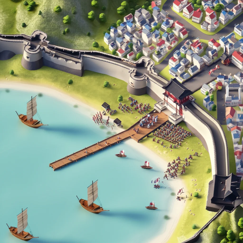 Historical artwork depicting the Battle of Battle of Busan