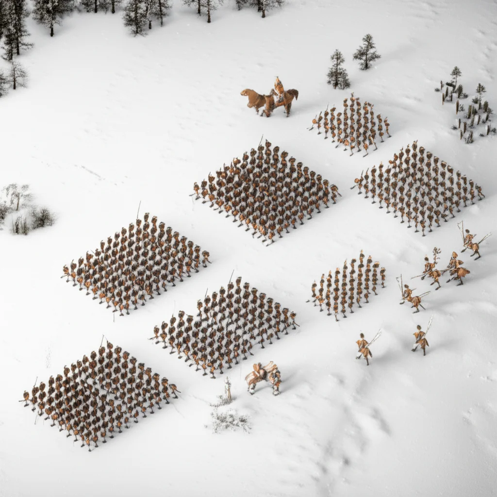 Historical artwork depicting the Battle of Battle of Leuthen