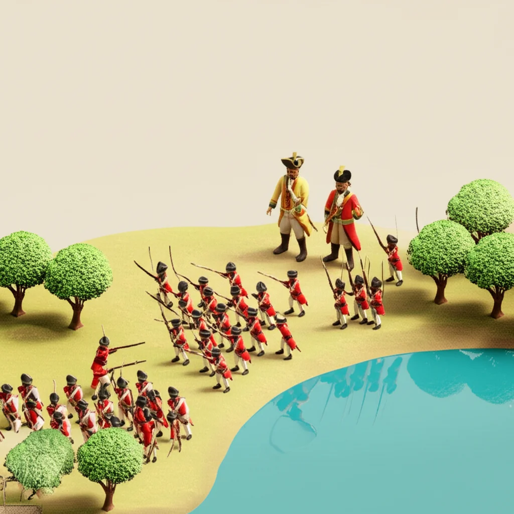 Historical artwork depicting the Battle of Battle of Plassey