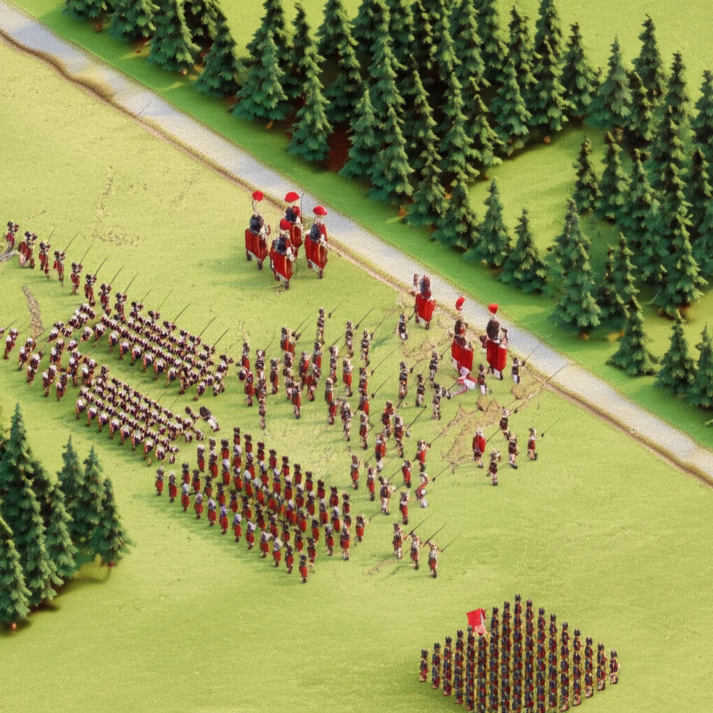 Historical artwork depicting the Battle of Battle of Rossbach