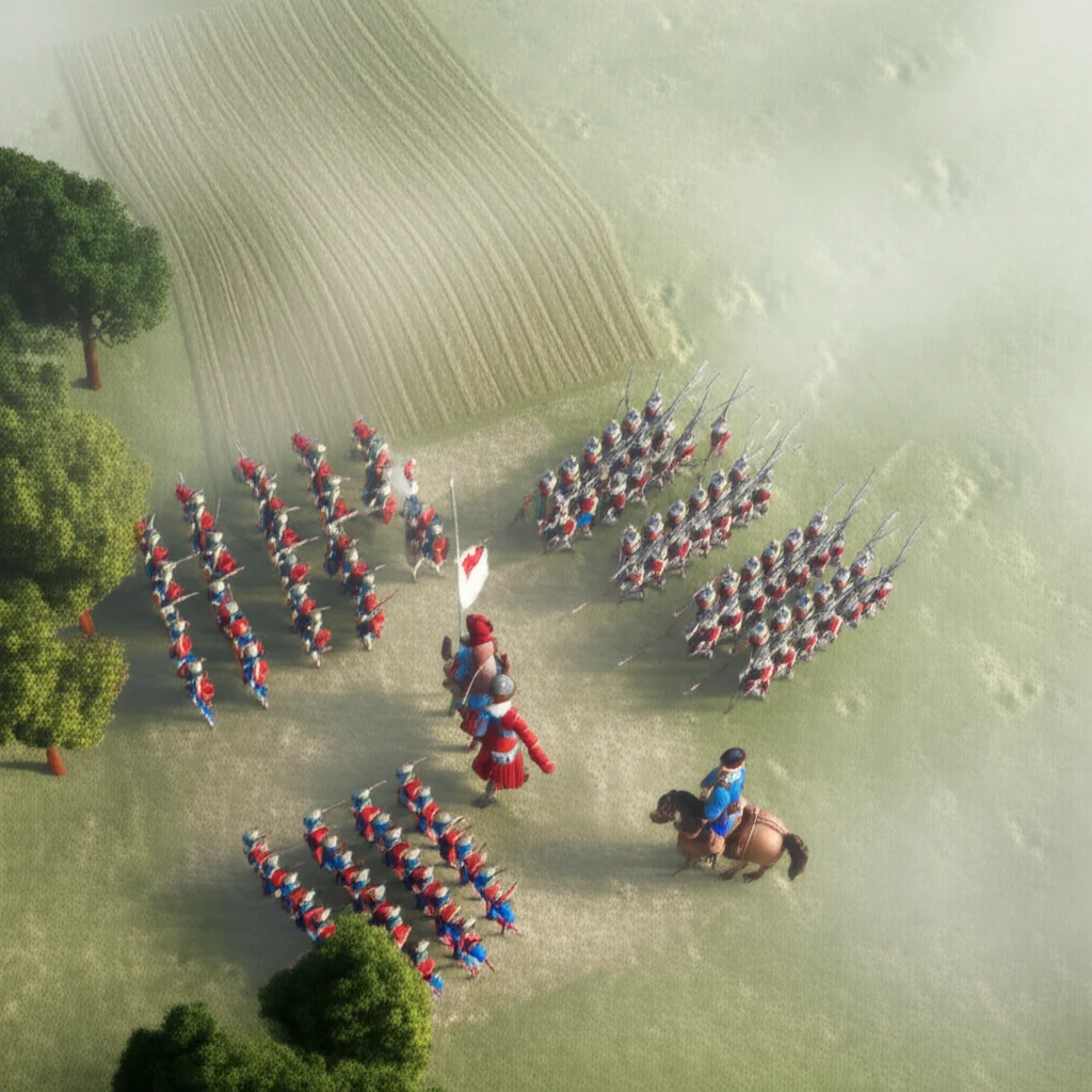 Historical artwork depicting the Battle of Battle of Rocroi