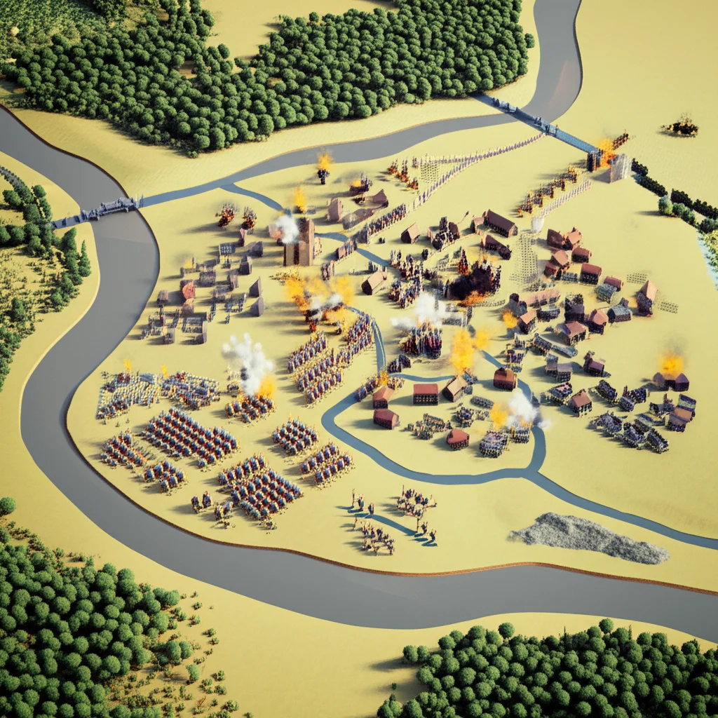 Historical artwork depicting the Battle of Battle of Friedland