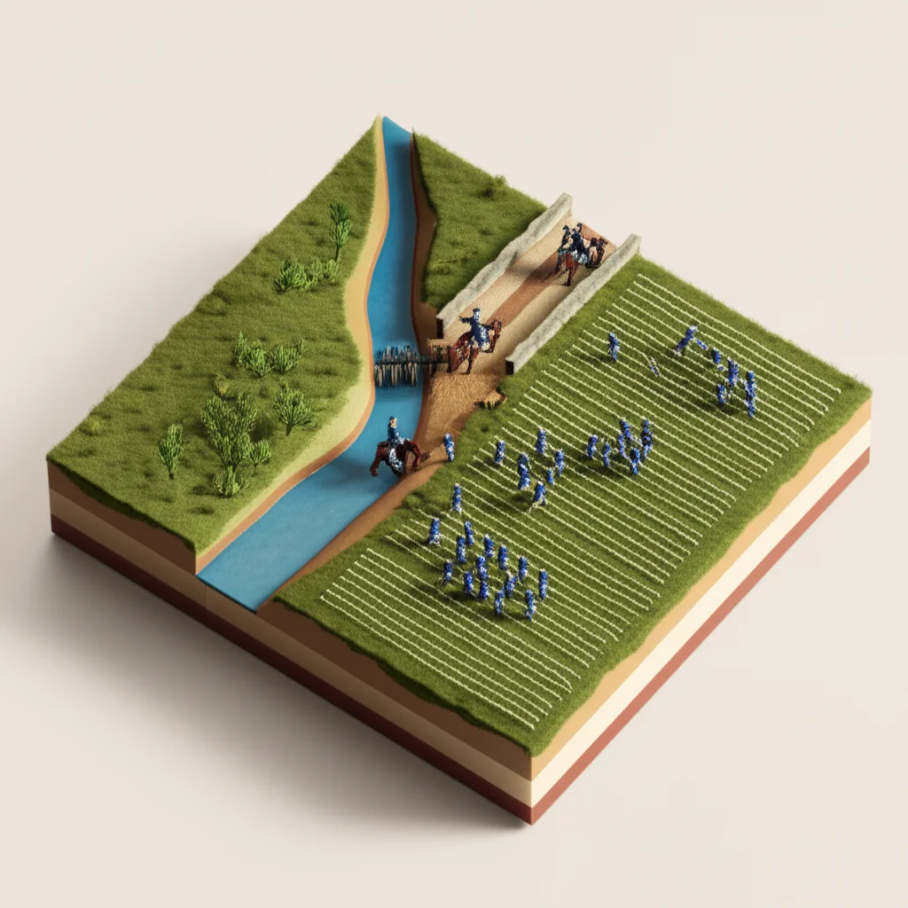 Historical artwork depicting the Battle of Battle of Antietam