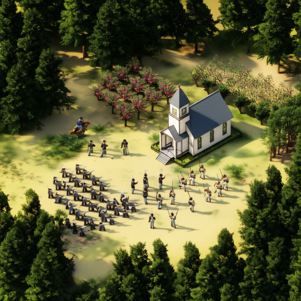 Historical artwork depicting the Battle of Battle of Shiloh