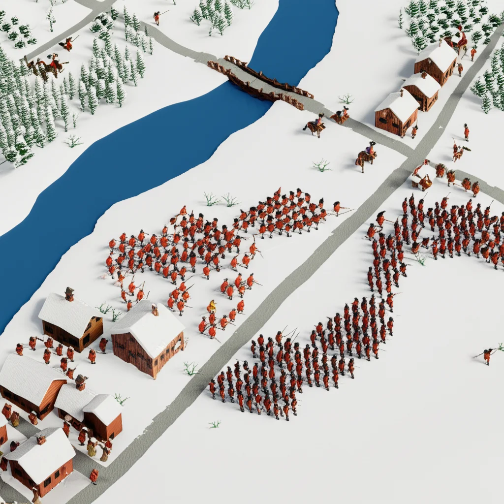 Historical artwork depicting the Battle of Battle of Trenton