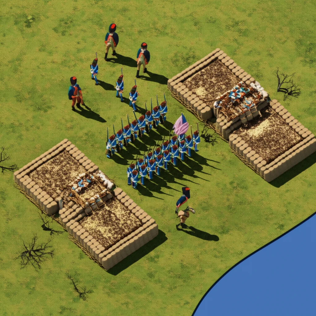 Historical artwork depicting the Battle of Battle of New Orleans