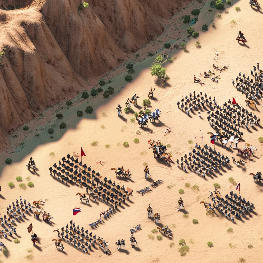 Historical artwork depicting the Battle of Battle of Buena Vista