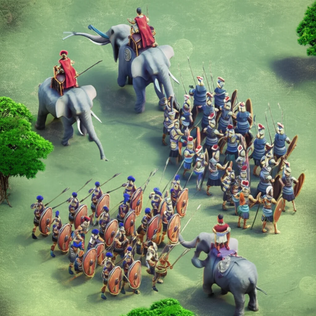 Historical artwork depicting the Battle of Battle of Zama