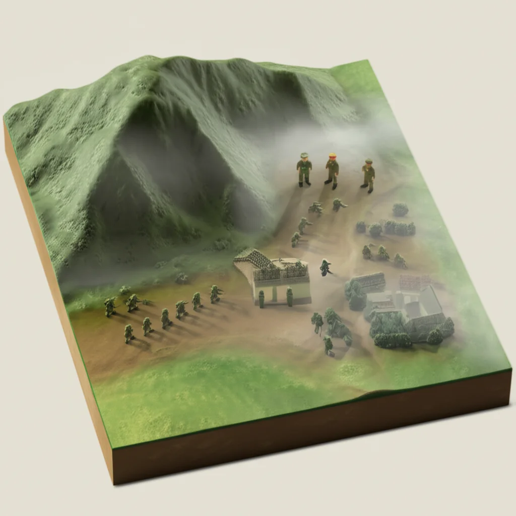 Historical artwork depicting the Battle of Battle of Khe Sanh