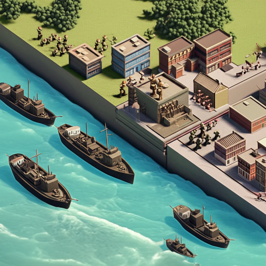 Historical artwork depicting the Battle of Battle of Inchon