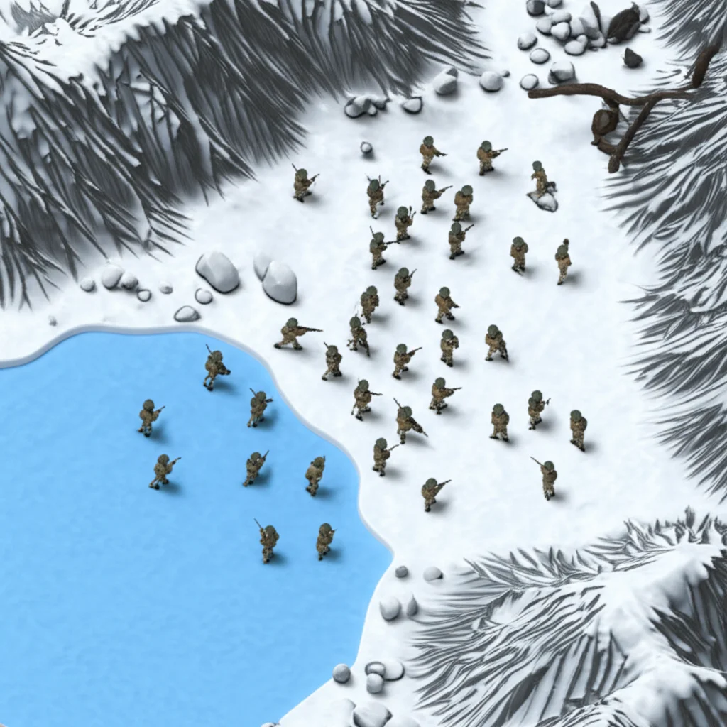 Historical artwork depicting the Battle of Battle of Chosin Reservoir