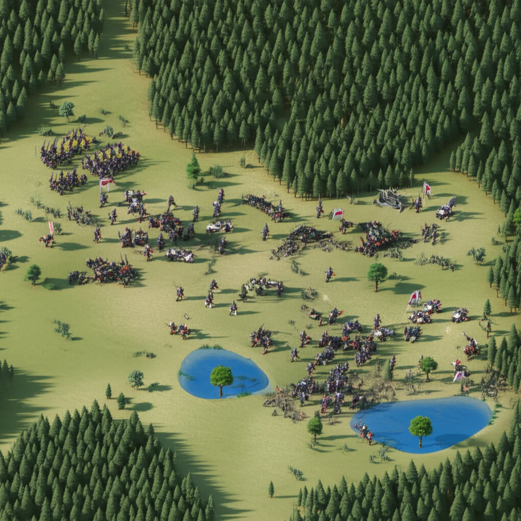 Historical artwork depicting the Battle of Battle of Tannenberg