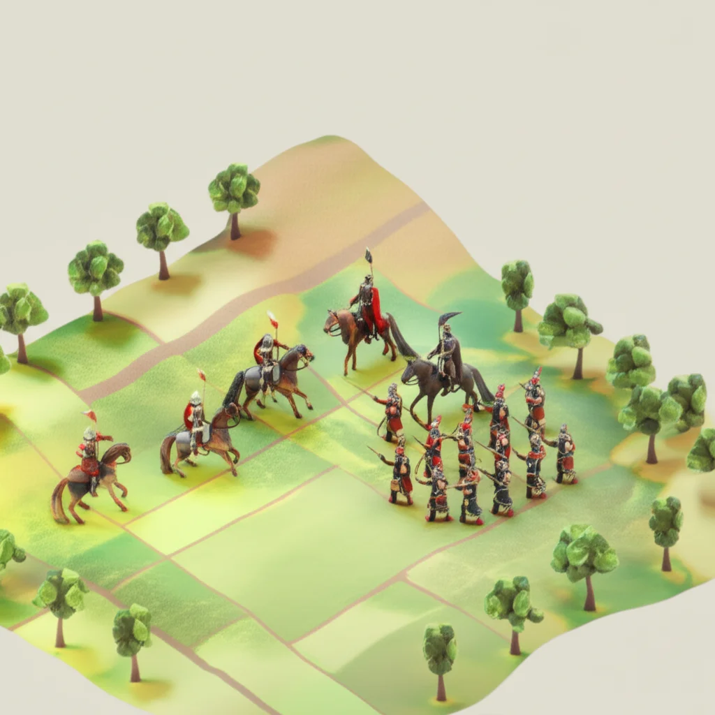 Historical artwork depicting the Battle of Battle of Tours