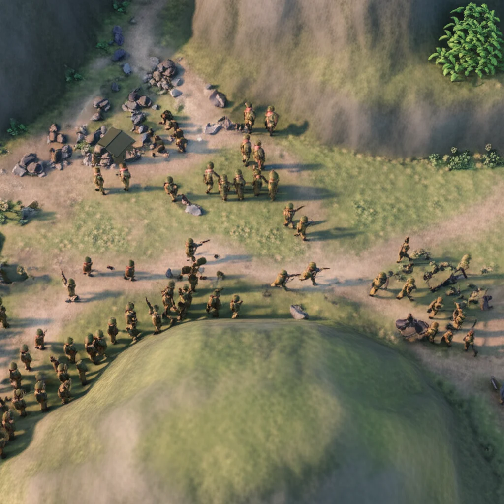 Historical artwork depicting the Battle of Battle of Okinawa