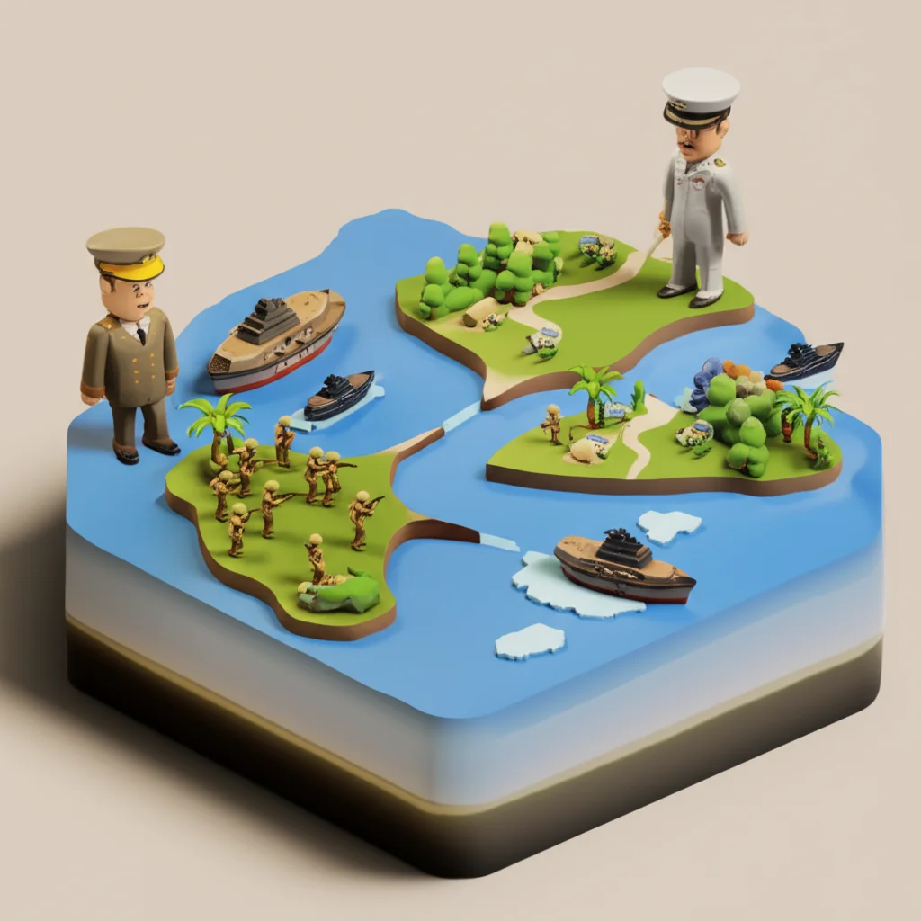 Historical artwork depicting the Battle of Battle of the Coral Sea