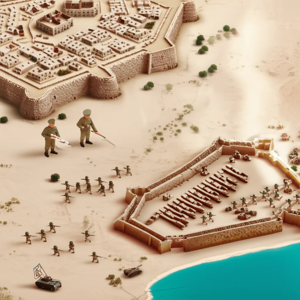 Historical artwork depicting the Battle of Siege of Tobruk