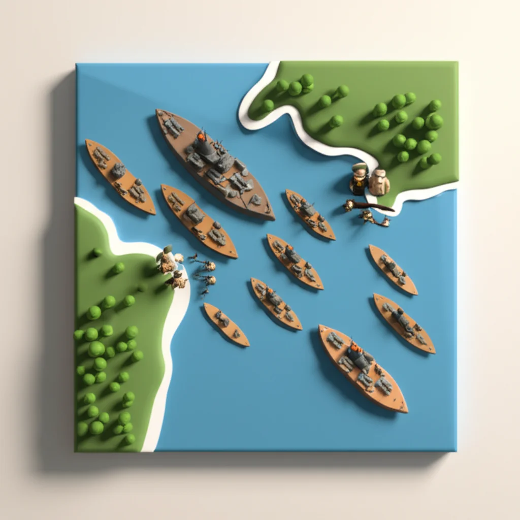 Historical artwork depicting the Battle of Battle of Leyte Gulf