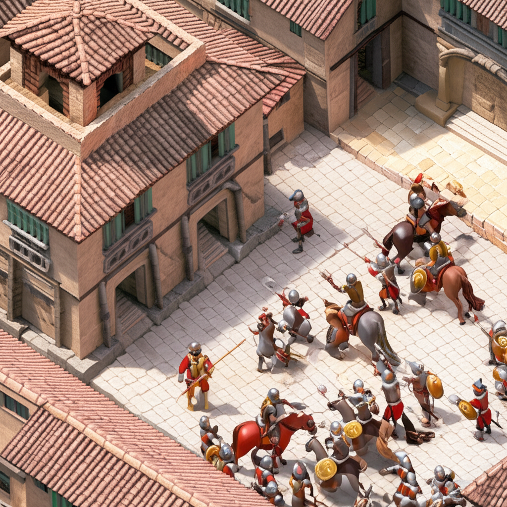 Historical artwork depicting the Battle of Battle of Cajamarca