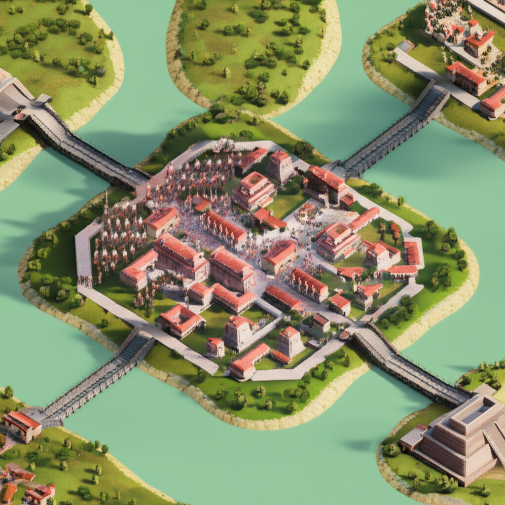 Historical artwork depicting the Battle of Siege of Tenochtitlan