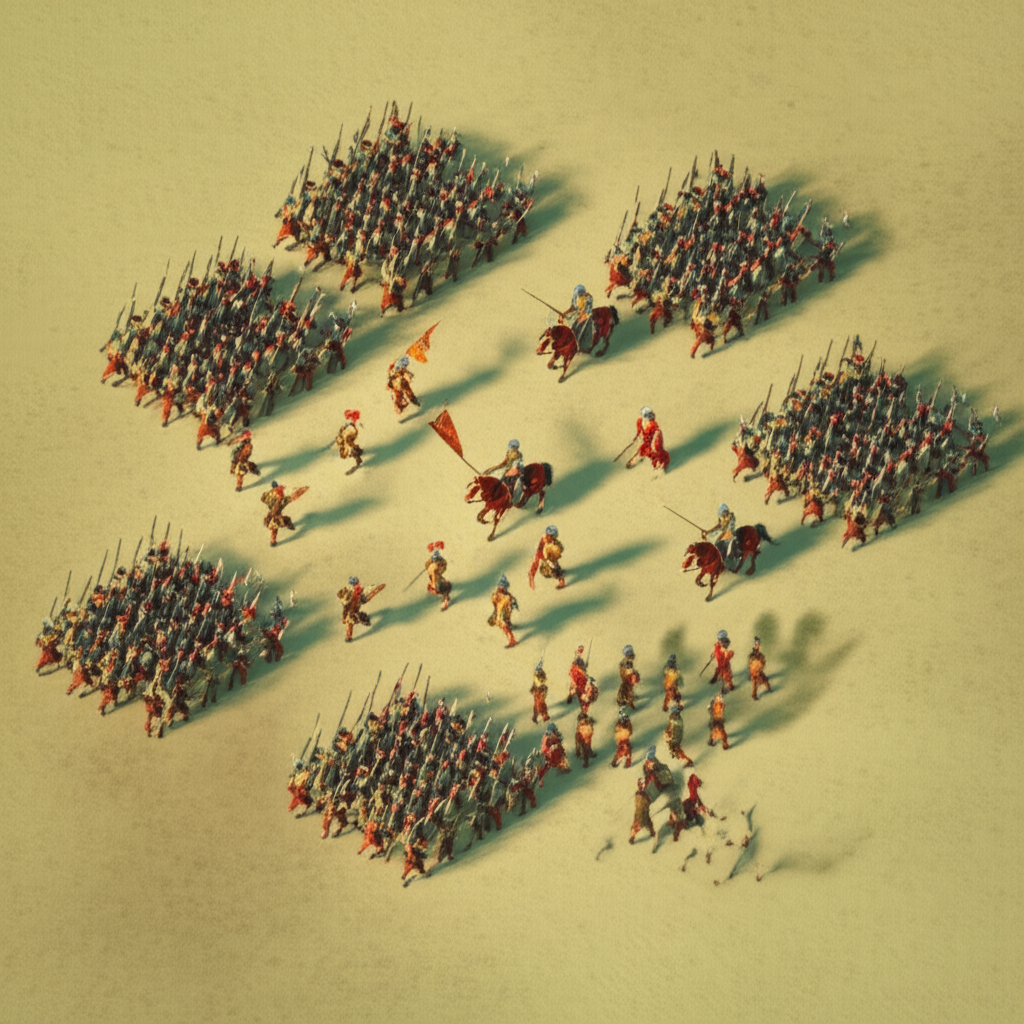 Historical artwork depicting the Battle of Battle of Otumba