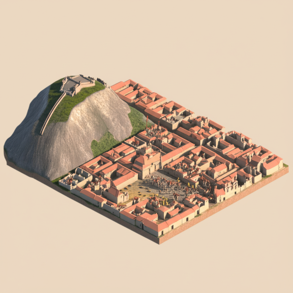 Historical artwork depicting the Battle of Siege of Cusco