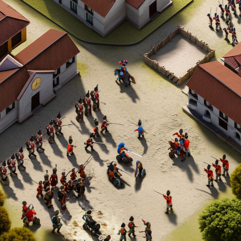 Historical artwork depicting the Battle of Battle of Rancagua