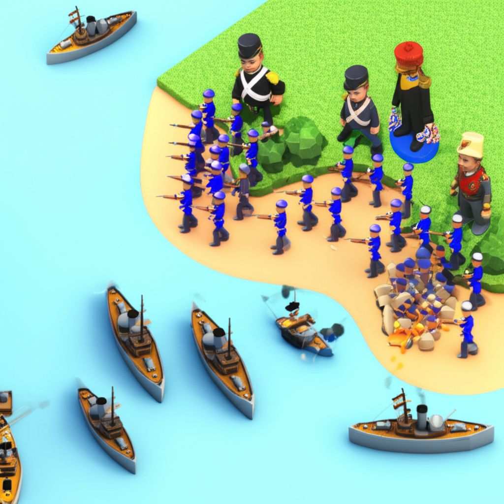 Historical artwork depicting the Battle of Battle of Iquique