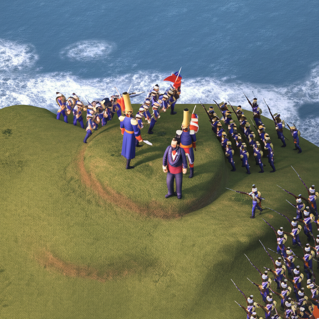 Historical artwork depicting the Battle of Battle of Arica