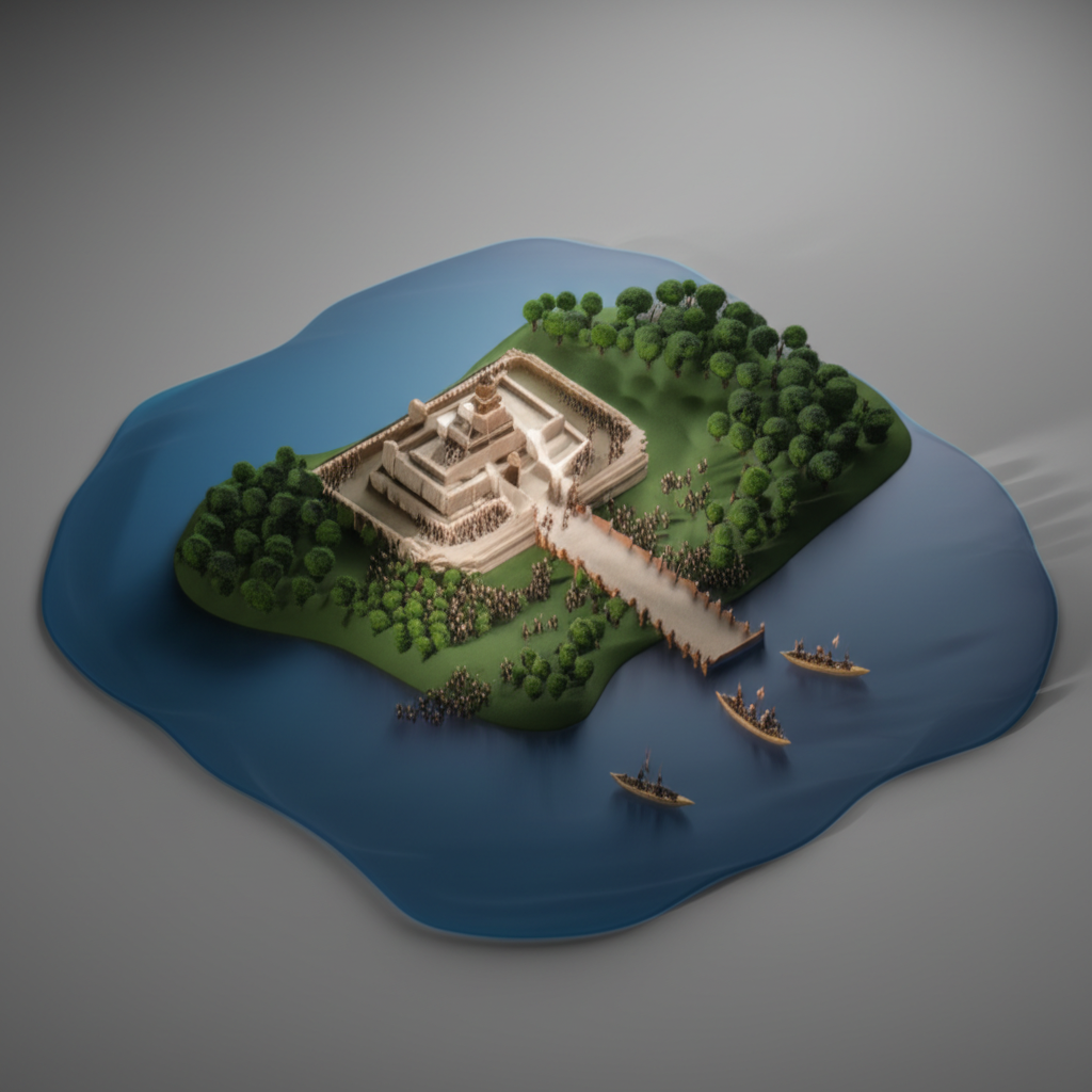 Historical artwork depicting the Battle of La Noche Triste