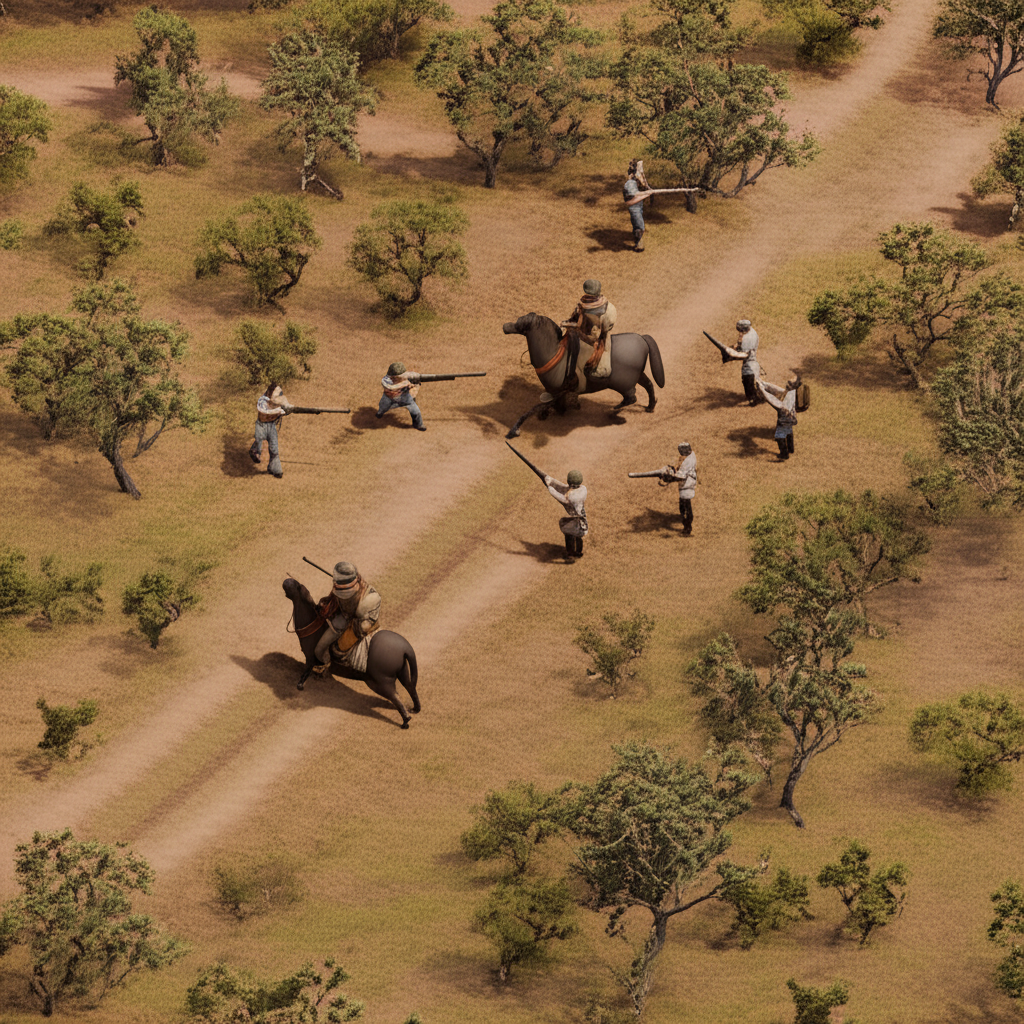 Historical artwork depicting the Battle of Battle of Chaco Boreal