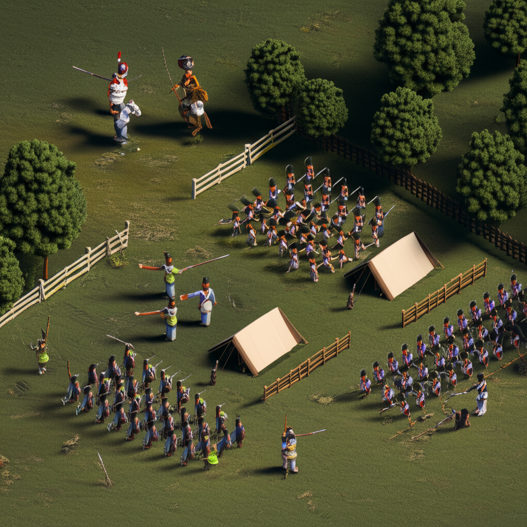 Historical artwork depicting the Battle of Battle of Cancha Rayada