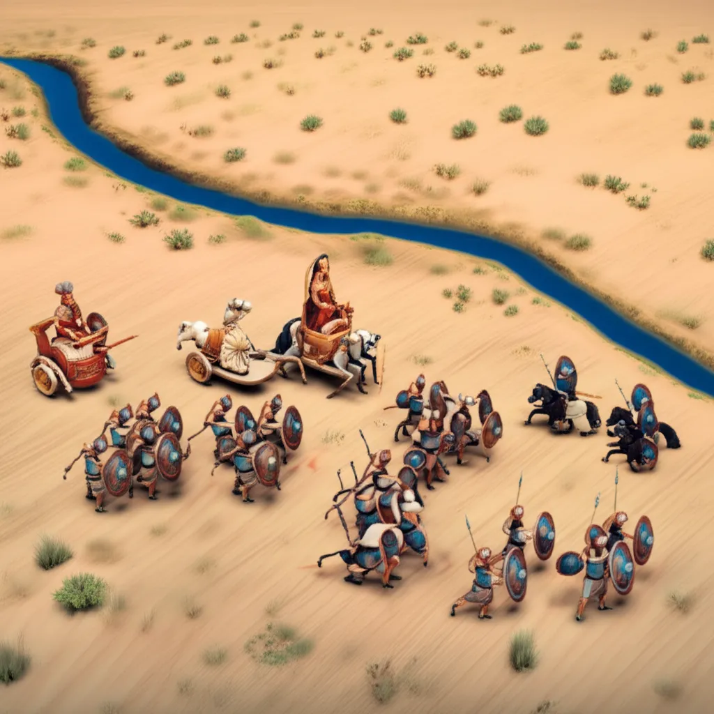 Historical artwork depicting the Battle of Battle of Kadesh