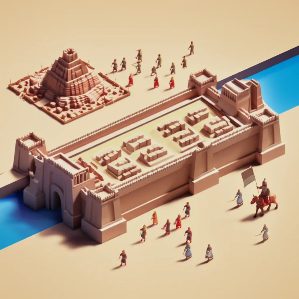 Historical artwork depicting the Battle of Fall of Babylon