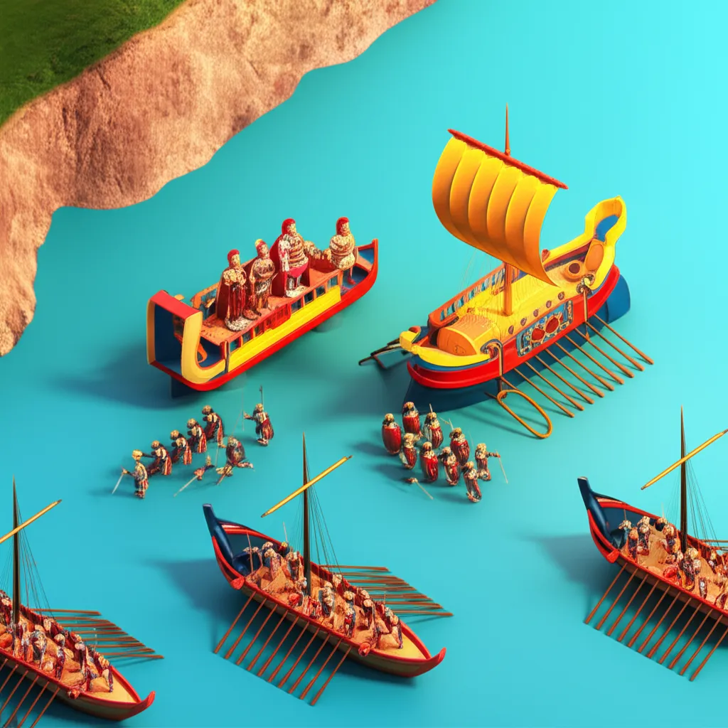 Historical artwork depicting the Battle of Battle of Actium