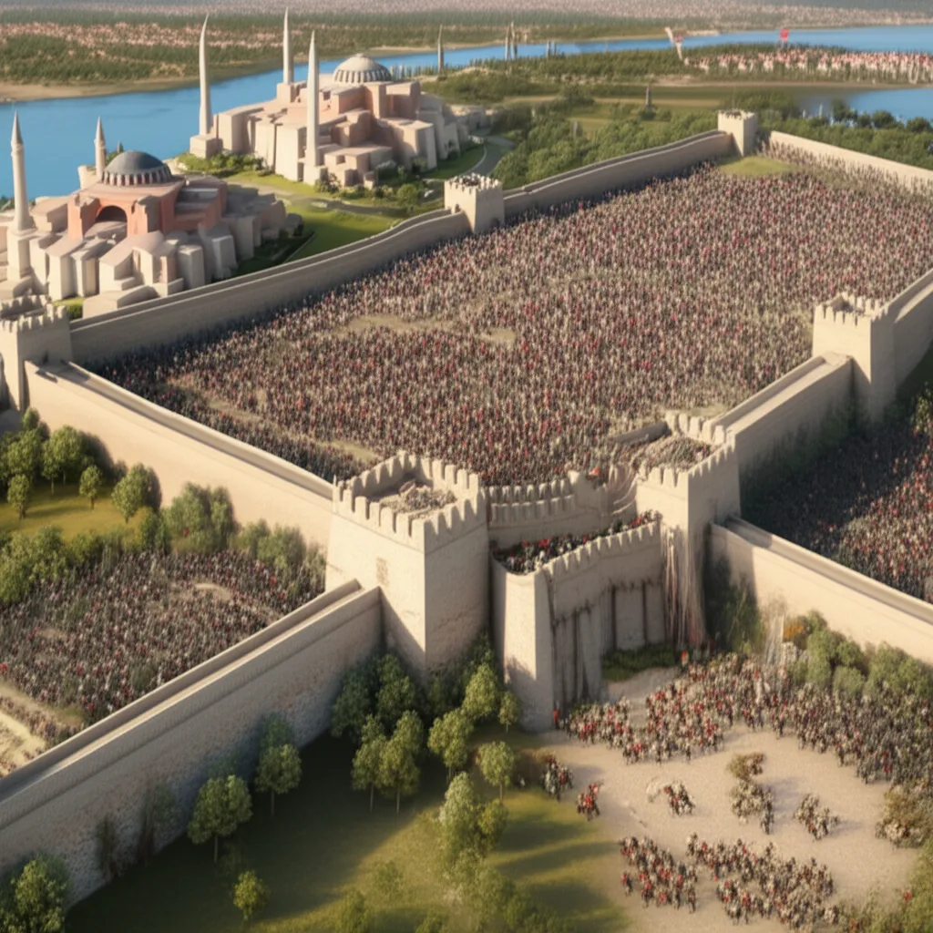 Historical artwork depicting the Battle of Fall of Constantinople