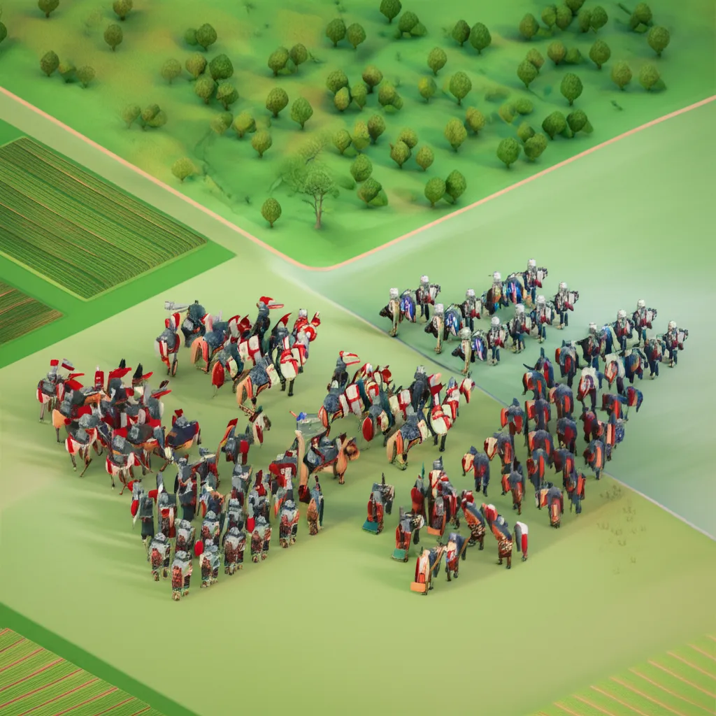 Historical artwork depicting the Battle of Battle of Tours