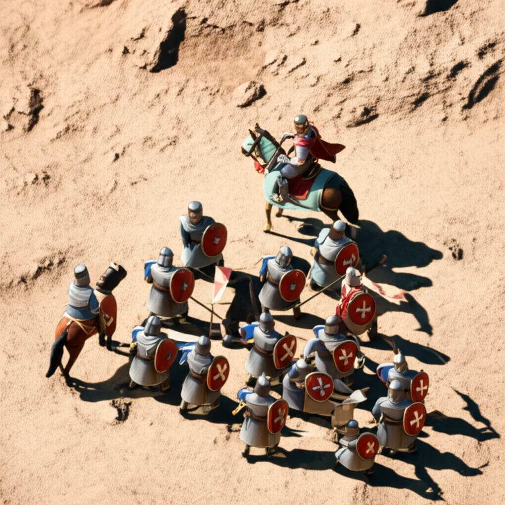 Historical artwork depicting the Battle of Battle of Hattin