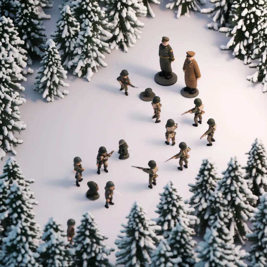 Historical artwork depicting the Battle of Battle of the Bulge